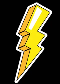 Yellow cartoon lightning bolt