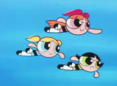 Powerpuff Girls flying