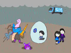 kid emerges from egg as superhero