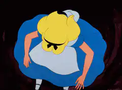 Alice falling down the rabbit hole