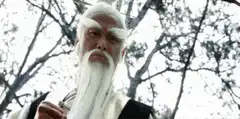 Old man with white beard and eyebrows
