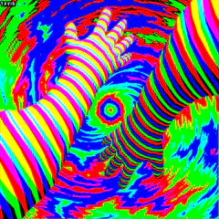 psychedelic rainbow hand spiral