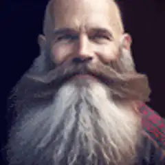 Man with long mustache and beard