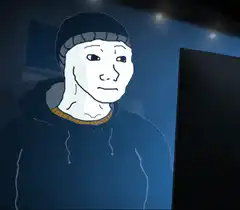 Chad face morphing into angry face