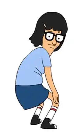 Tina Belcher squatting