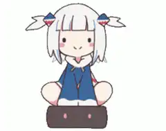 Shark Girl Sitting and Turning