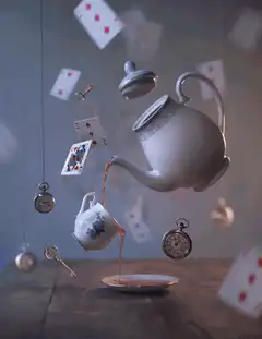 Alice in Wonderland tea party surrealism
