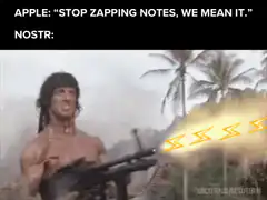 Apple stop zapping notes Nostr Rambo