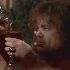 Tyrion Lannister drinking wine