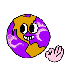 Earth planet character waving