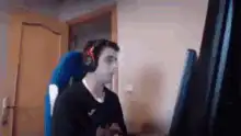 gamer throws chair in frustration