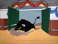 Bull gets hit by flying saucer