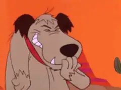 Dog laughing hysterically