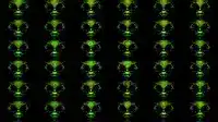 Green trophy icons on black background