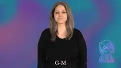 Woman signing G-M in ASL