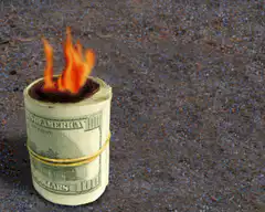 Roll of burning money