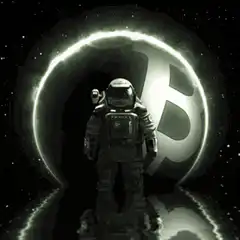Astronaut in front of Bitcoin portal