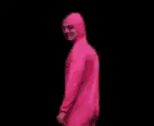 Pink figure with giant pink foot