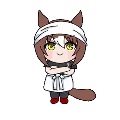 chibi cat girl with bandaged head