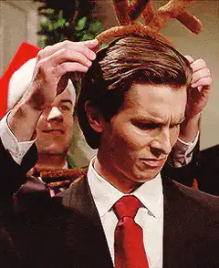 Christian Bale reindeer antlers