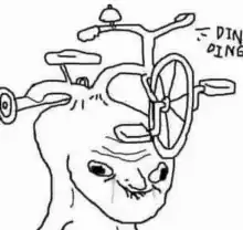 Ding Dong Head with Wheelchair