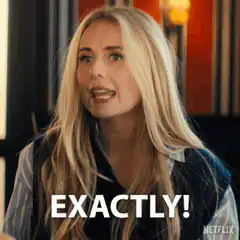 Woman says exactly with excitement