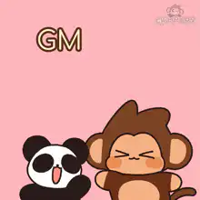GM cute monkey and panda