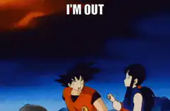 Goku faints and says I'm out