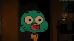 Gumball shocked and runs away