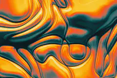 orange and teal liquid swirl