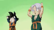 Goku and Trunks fuse into Gotenks