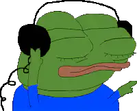 Pepe listening to music