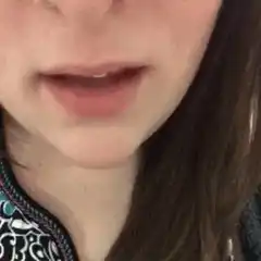 Close up of a woman's mouth talking