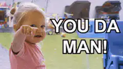 Toddler pointing You Da Man