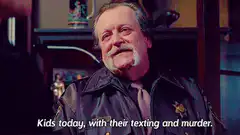 Sheriff Bud Tucker kids today texting and murder
