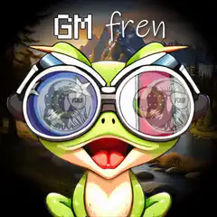 GM fren frog with 3d glasses