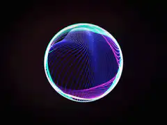 Neon wireframe sphere animation