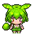 green chibi character with leaf ears