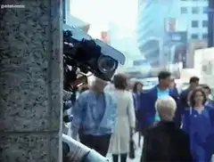 camera falls off building