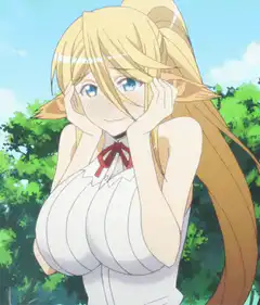 Blushing elf girl anime