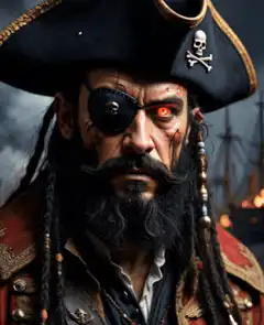 Pirate with glowing red eye
