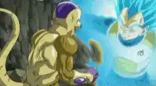 Frieza punched by Super Saiyan Blue Goku