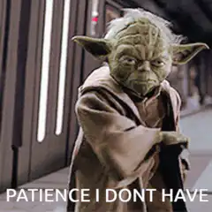 Yoda lights up green lightsaber
