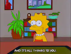 Lisa Simpson thanks you