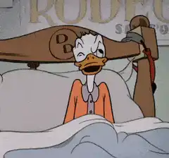 Donald Duck and Daisy Duck in bed