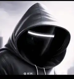 Hooded figure with glowing visor