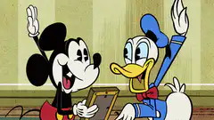 Mickey and Donald high five