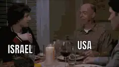 Israel and USA arguing at dinner
