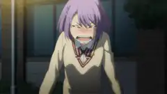 anime girl yelling with blush