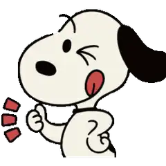 Snoopy winking and smiling